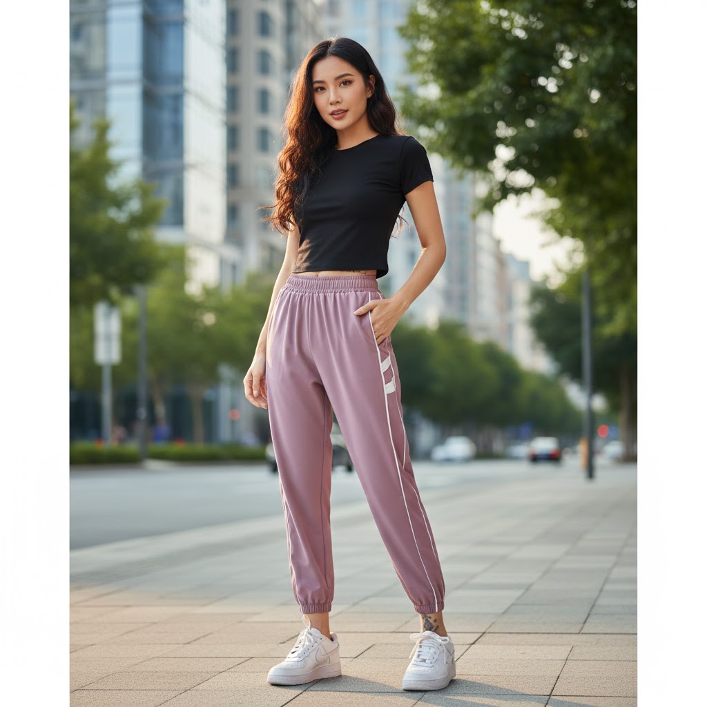 Quần dài gió nữ gym yoga aerobic JYMK009