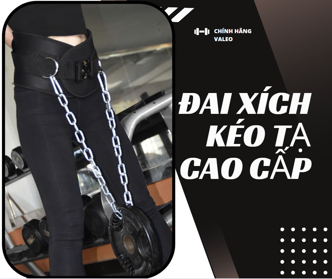 Đai xích kéo tạ có khóa Valeo