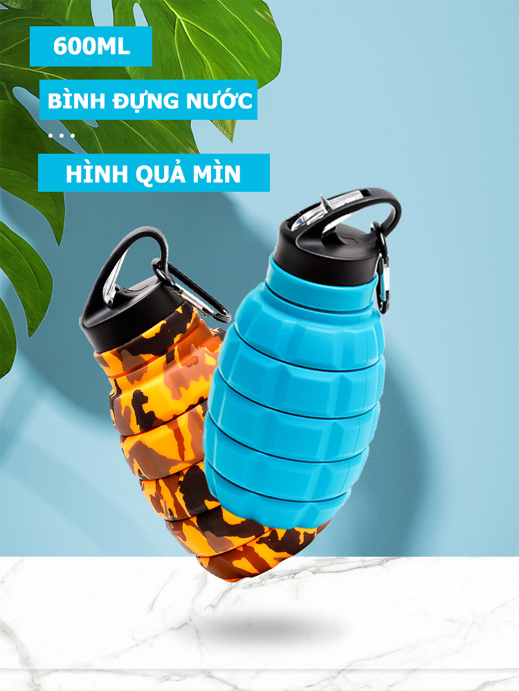 Bình nước Silicon quả mìn cao cấp dung tích 600ml