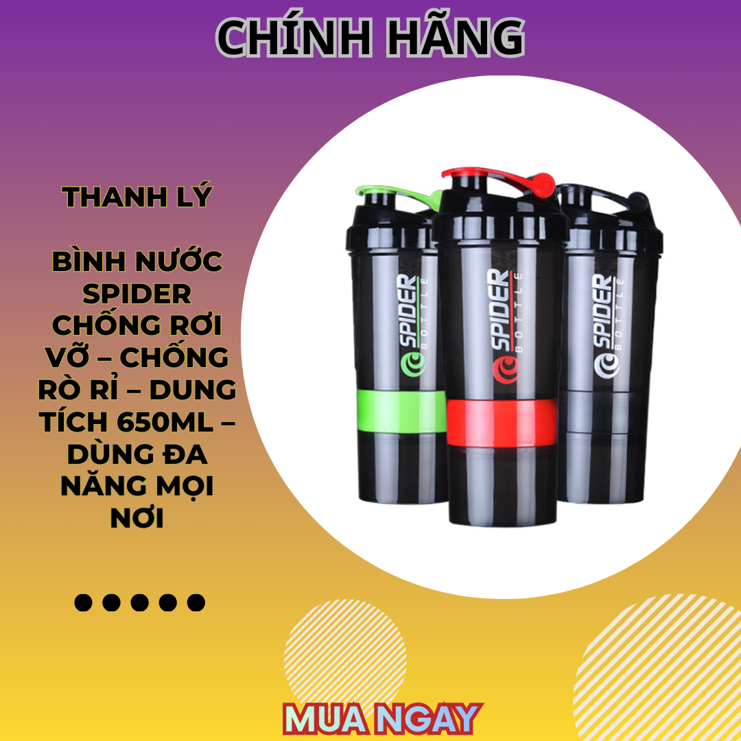 Bình Nước SPIDER 3 Ngăn 650ml