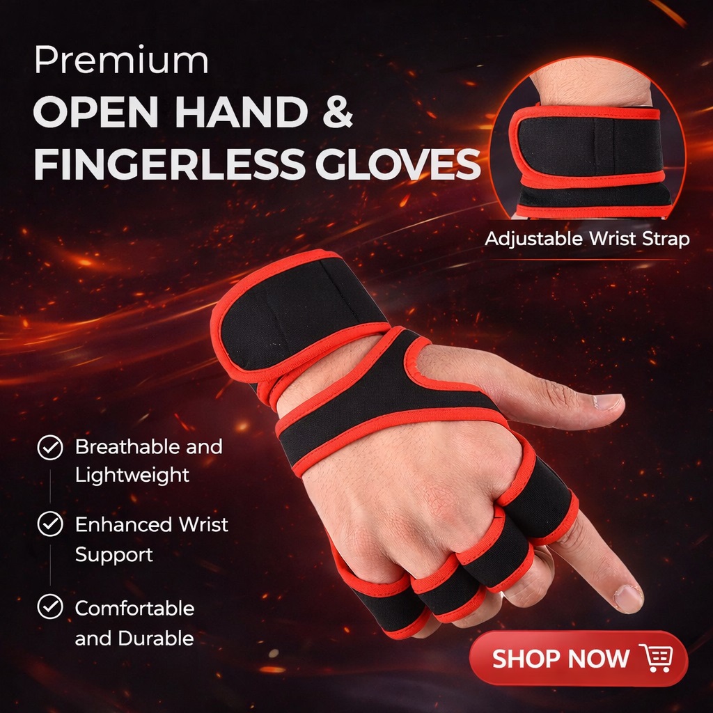 Găng tay gym hở ngón cao cấp