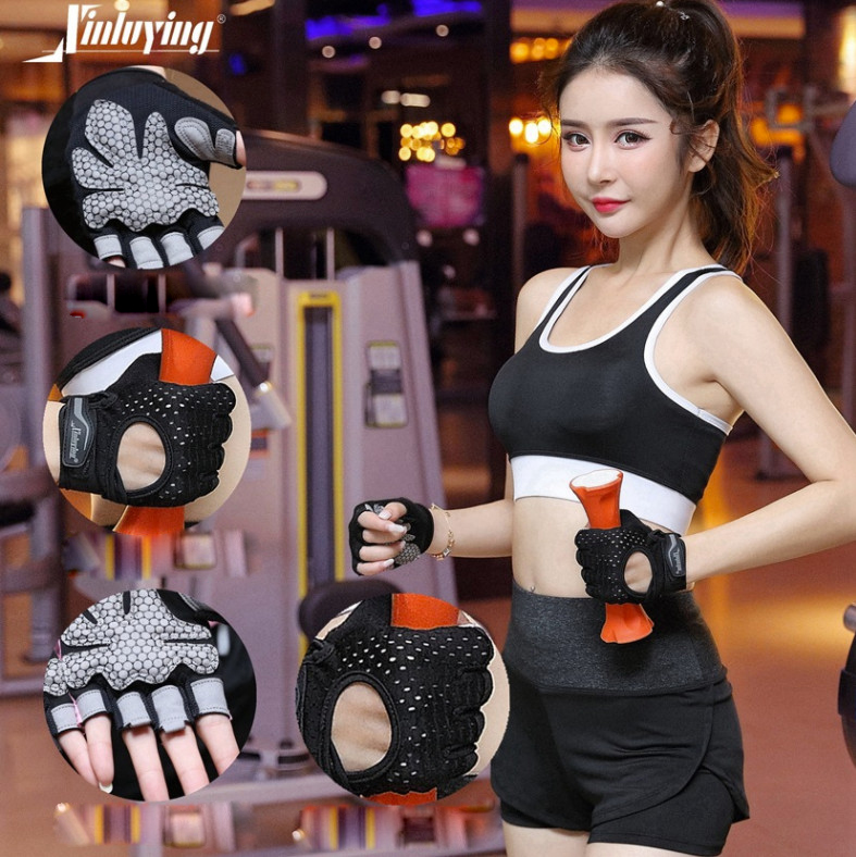 Găng tay gym nữ XINLU YING có quấn cổ tay cao cấp