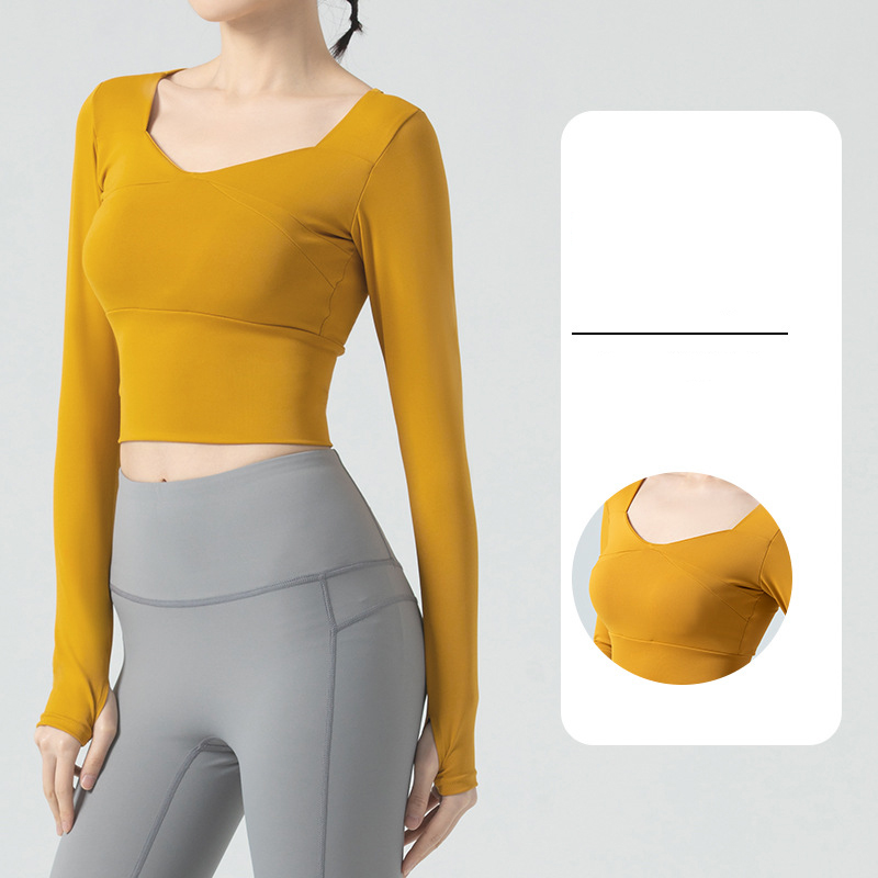 Áo croptop dài tay gym yoga pickleball tennis nữ MTWCX0210