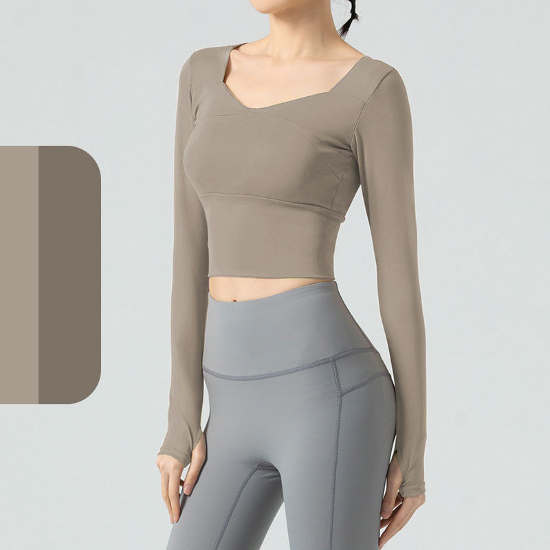 Áo croptop dài tay gym yoga pickleball tennis nữ MTWCX0210
