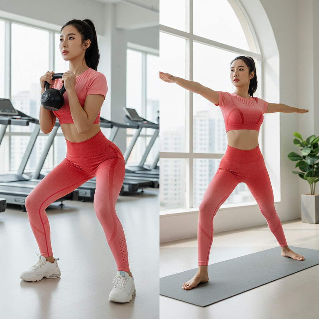 Fullset quần dài và áo croptop gym yoga nữ TZ998 