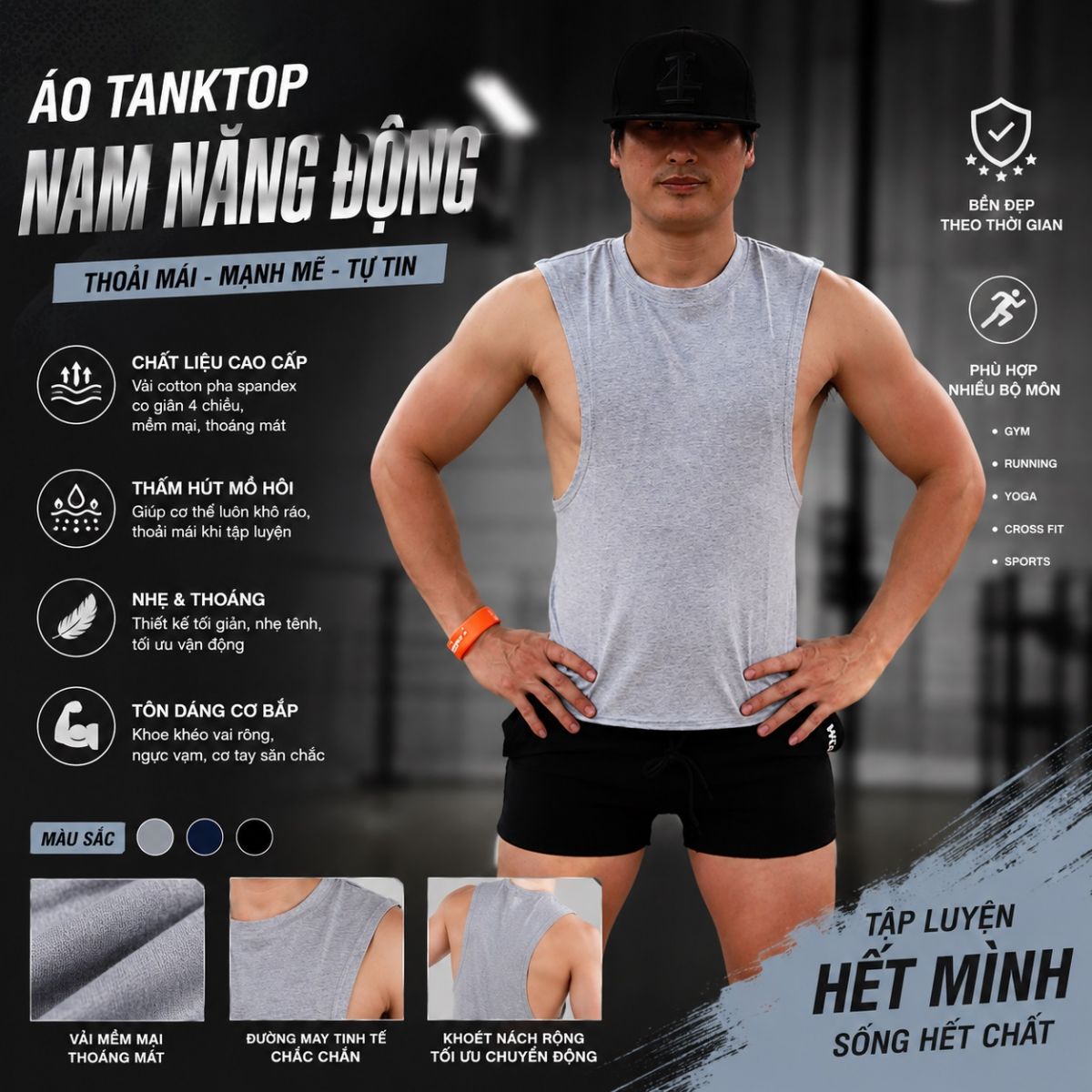 Tanktops nam cao cấp ASRV