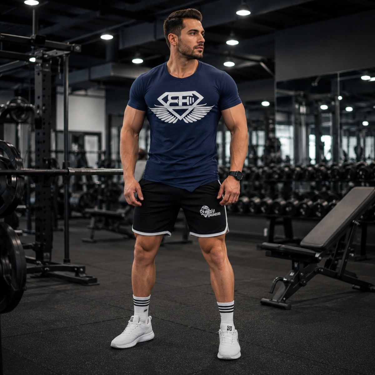 Cộc tay nam vạt chéo Body Engineers