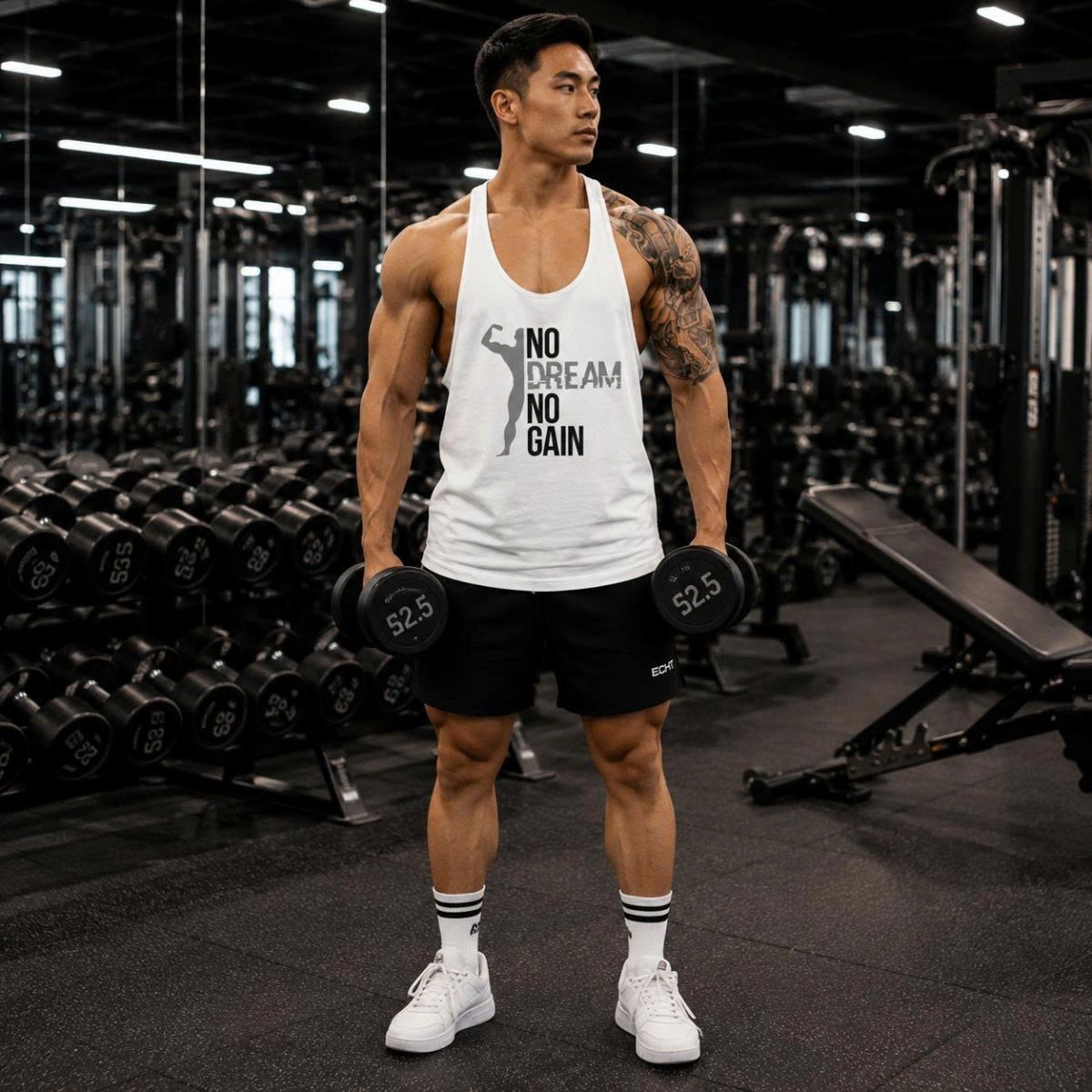 Ba lỗ gym nam No Dream No Gain