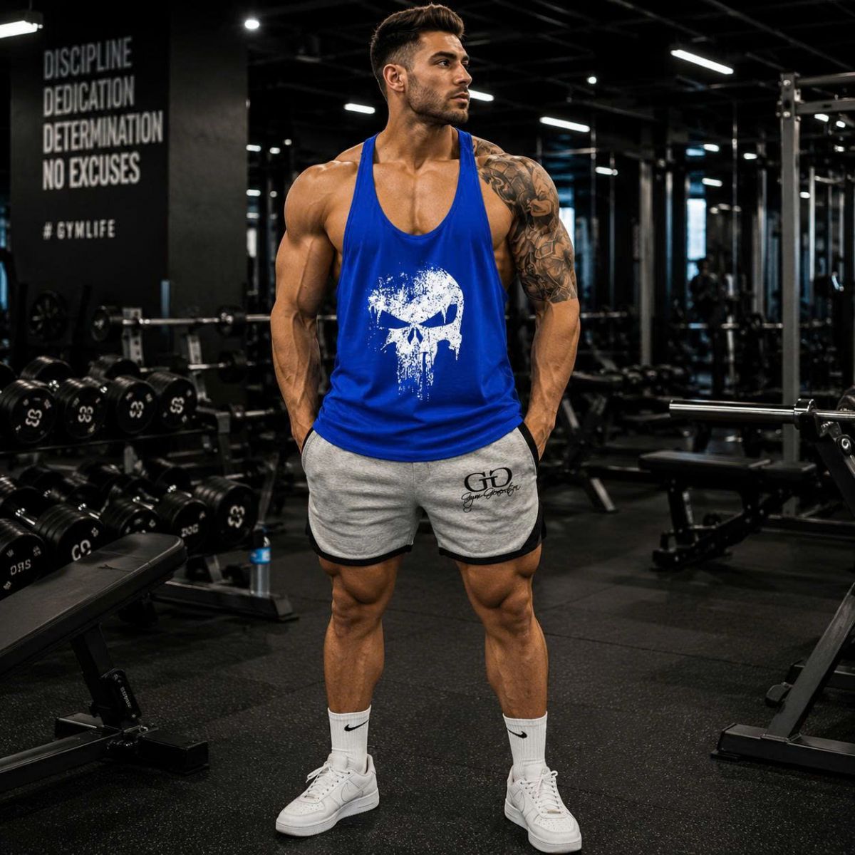 Ba lỗ gym nam Skull