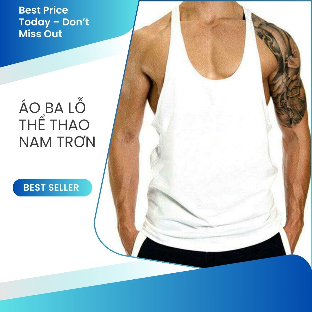 Ba lỗ gym nam trơn không hình in