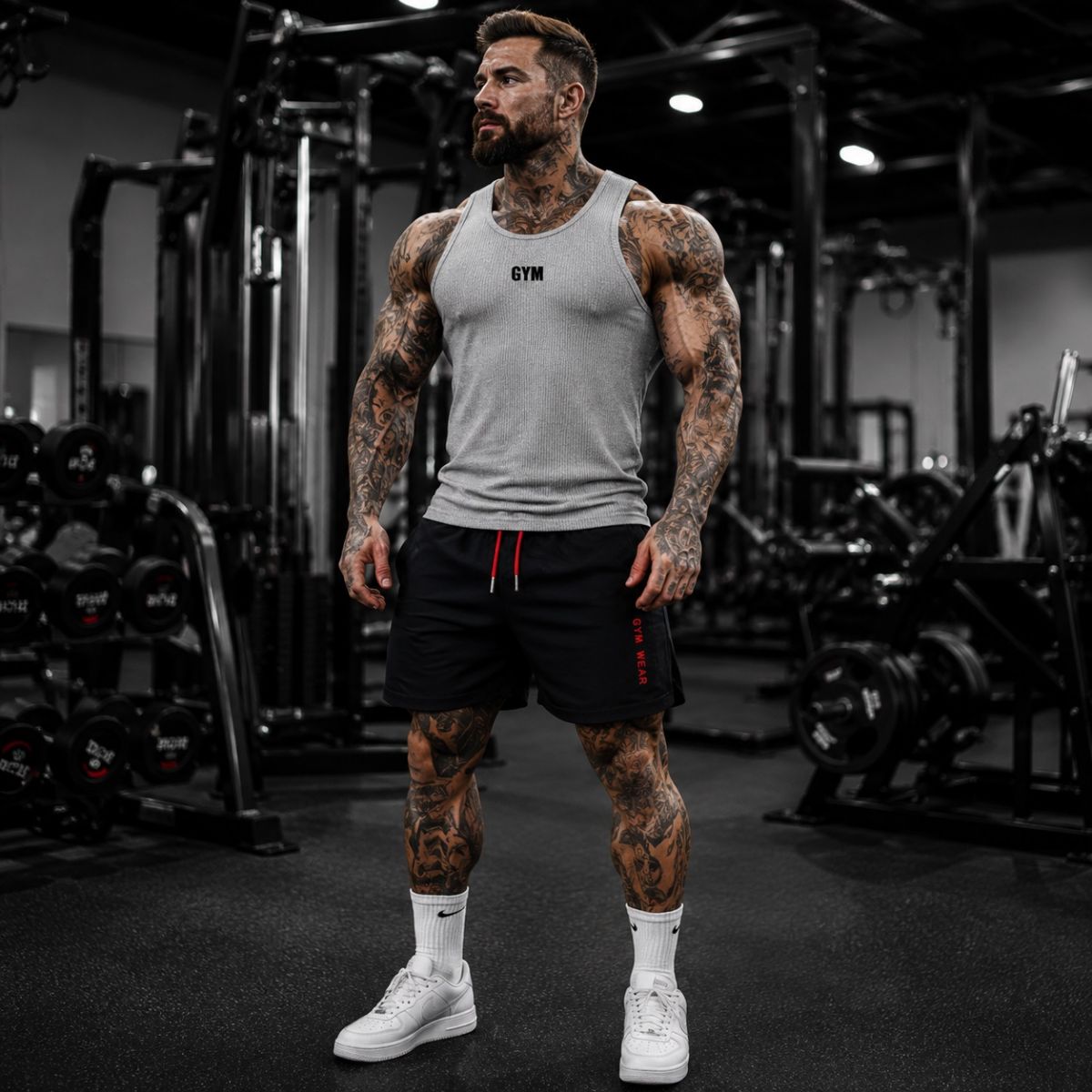Ba lỗ tăm gym nam logo gym