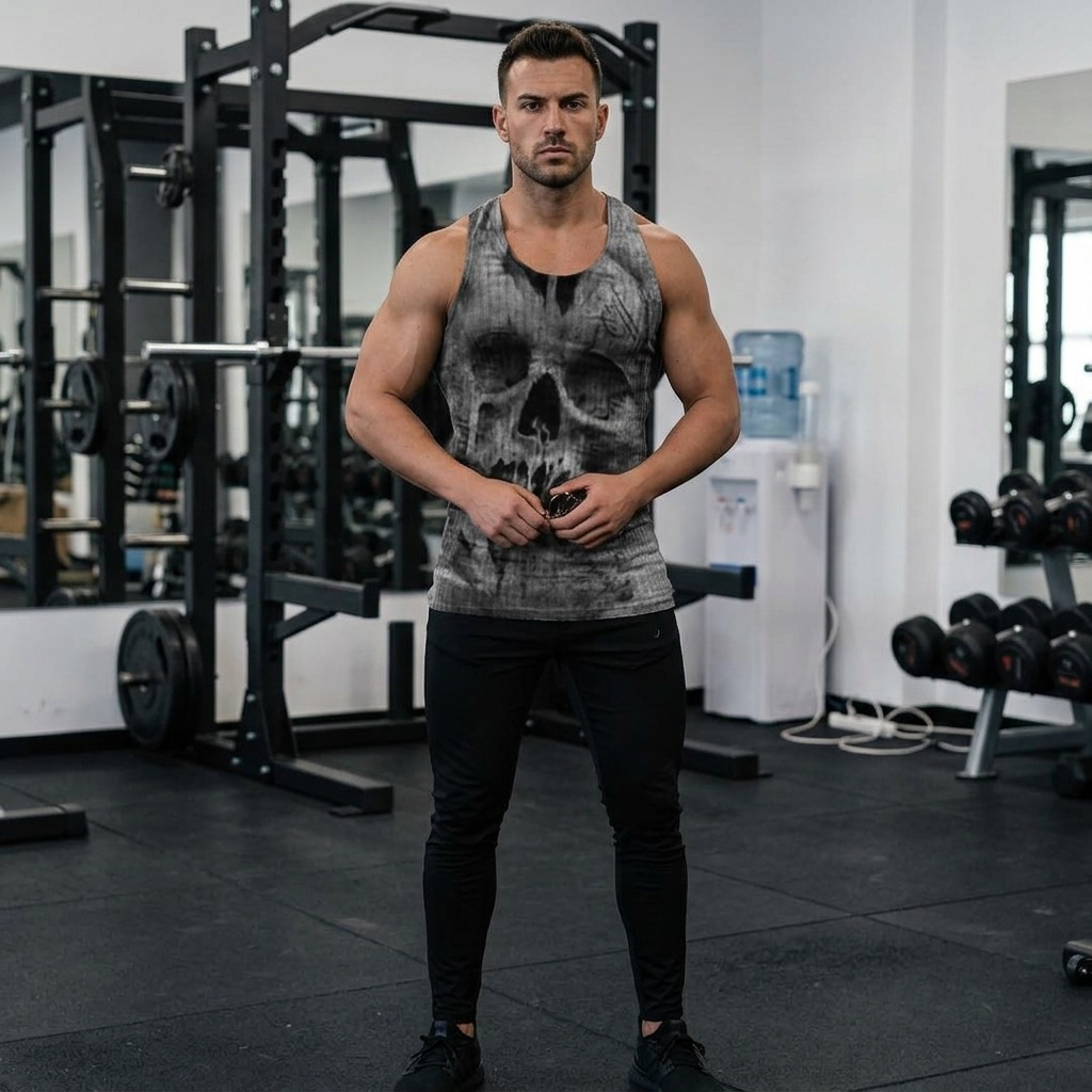 Ba lỗ tăm gym nam usa, hi, đầu nâu