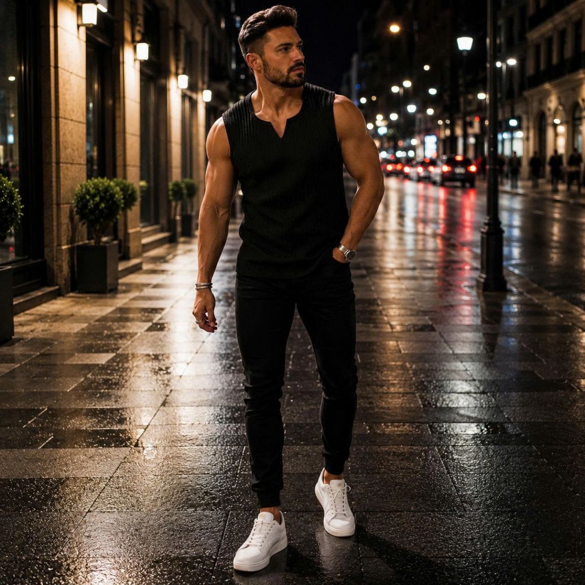 Tanktops tăm gym nam cổ v cao cấp
