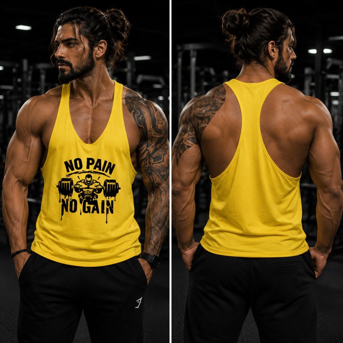 Ba lỗ gym nam Nopain Nogain