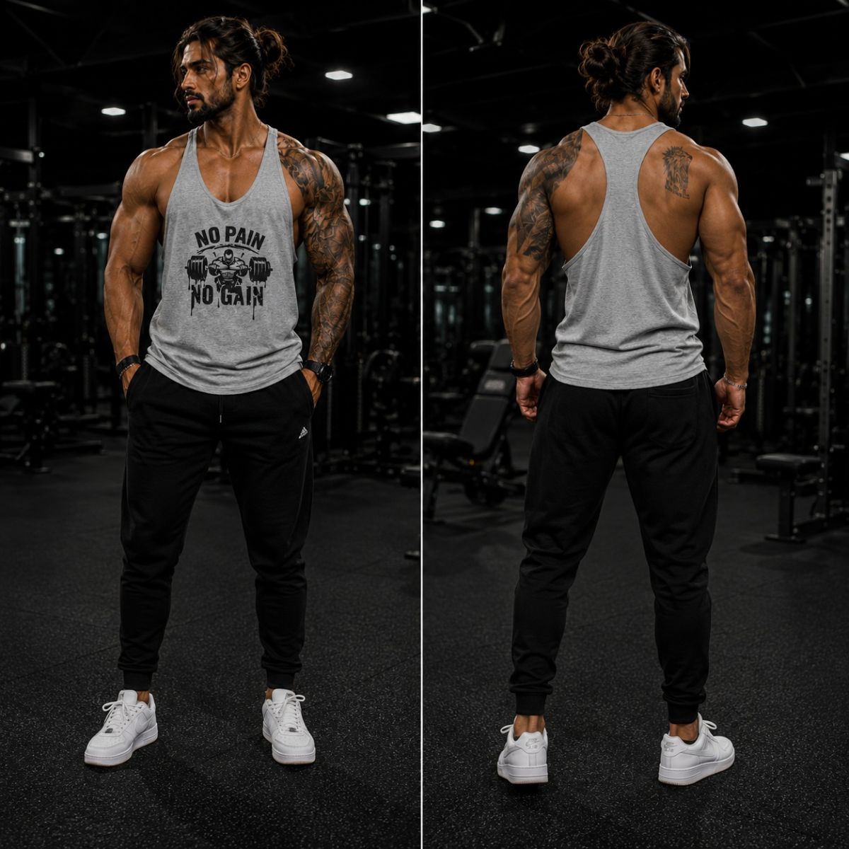 Ba lỗ gym nam Nopain Nogain