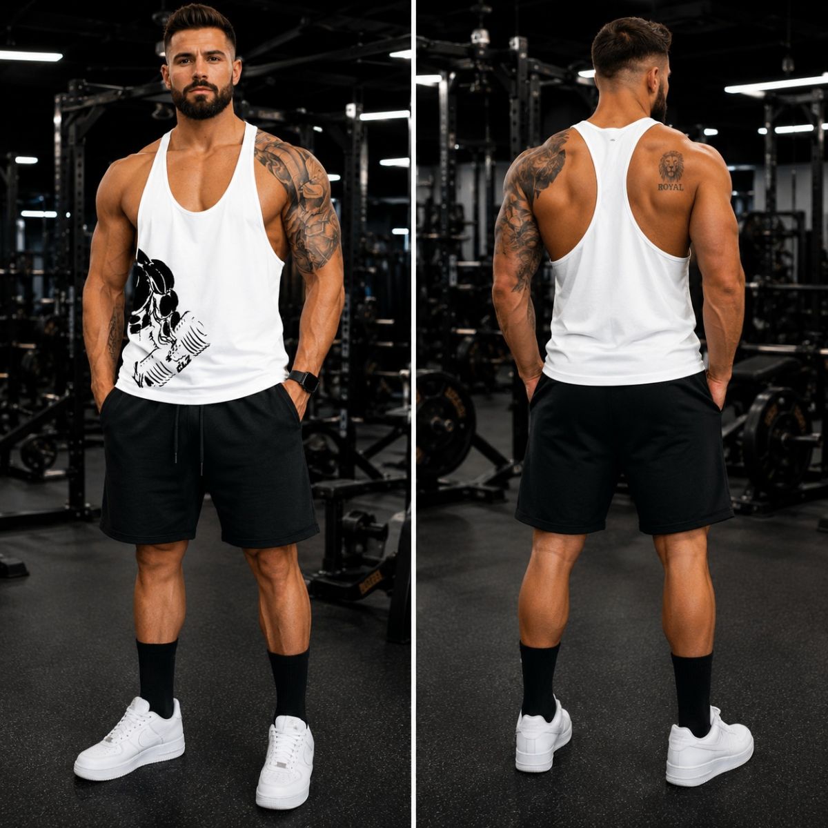 Ba lỗ gym nam bodybuilding athlete