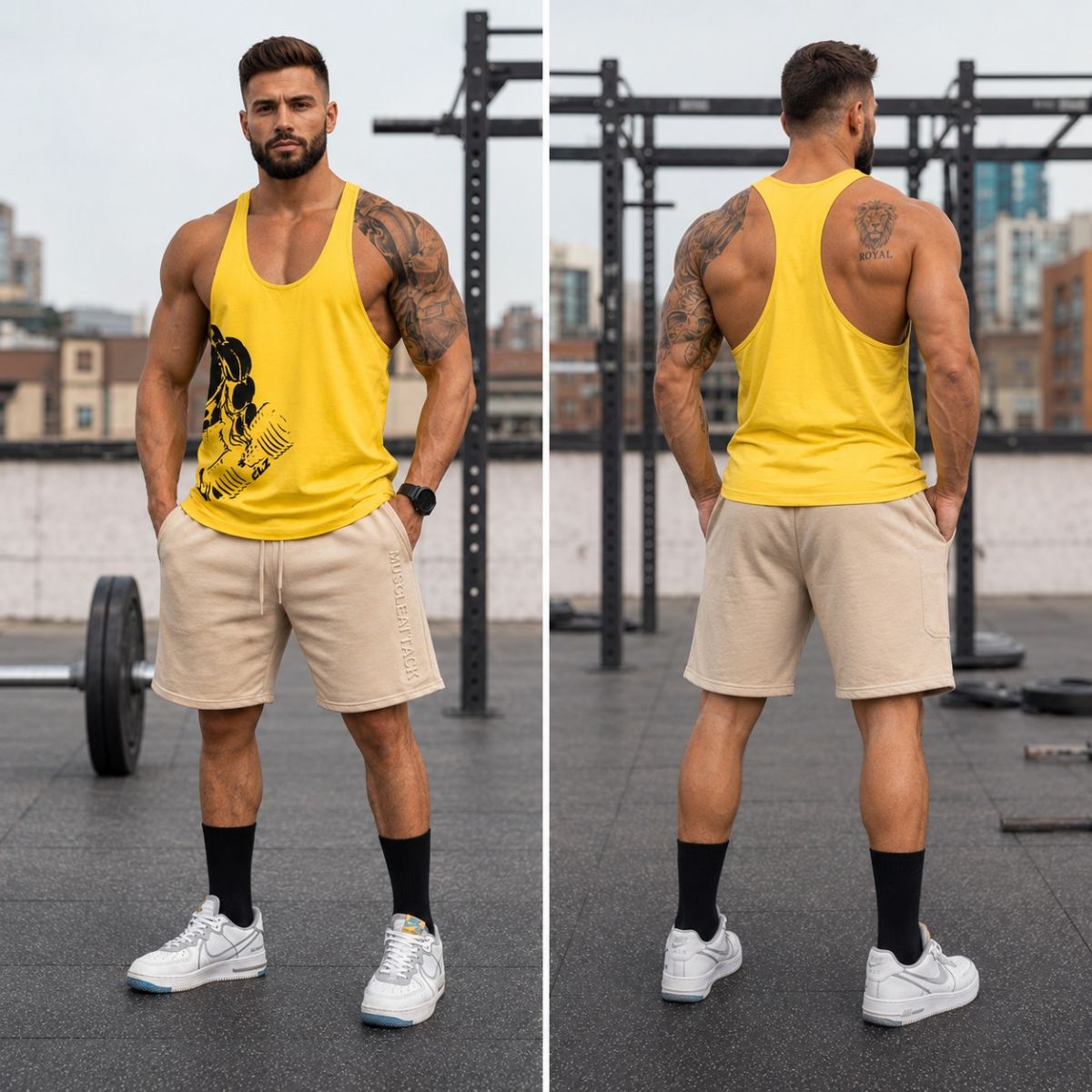 Ba lỗ gym nam bodybuilding athlete