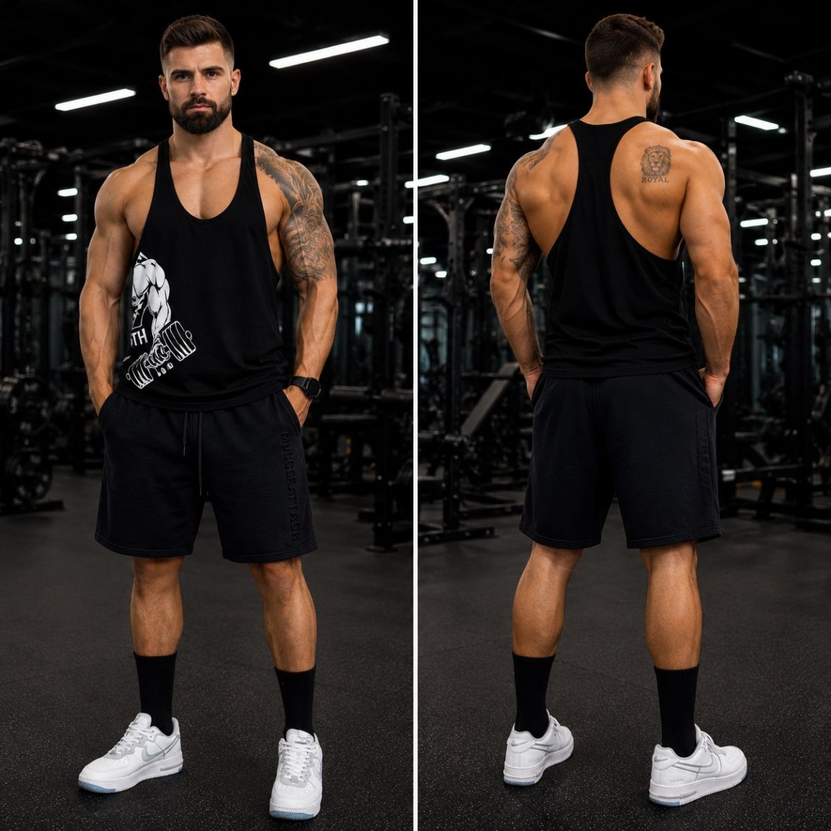 Ba lỗ gym nam bodybuilding athlete