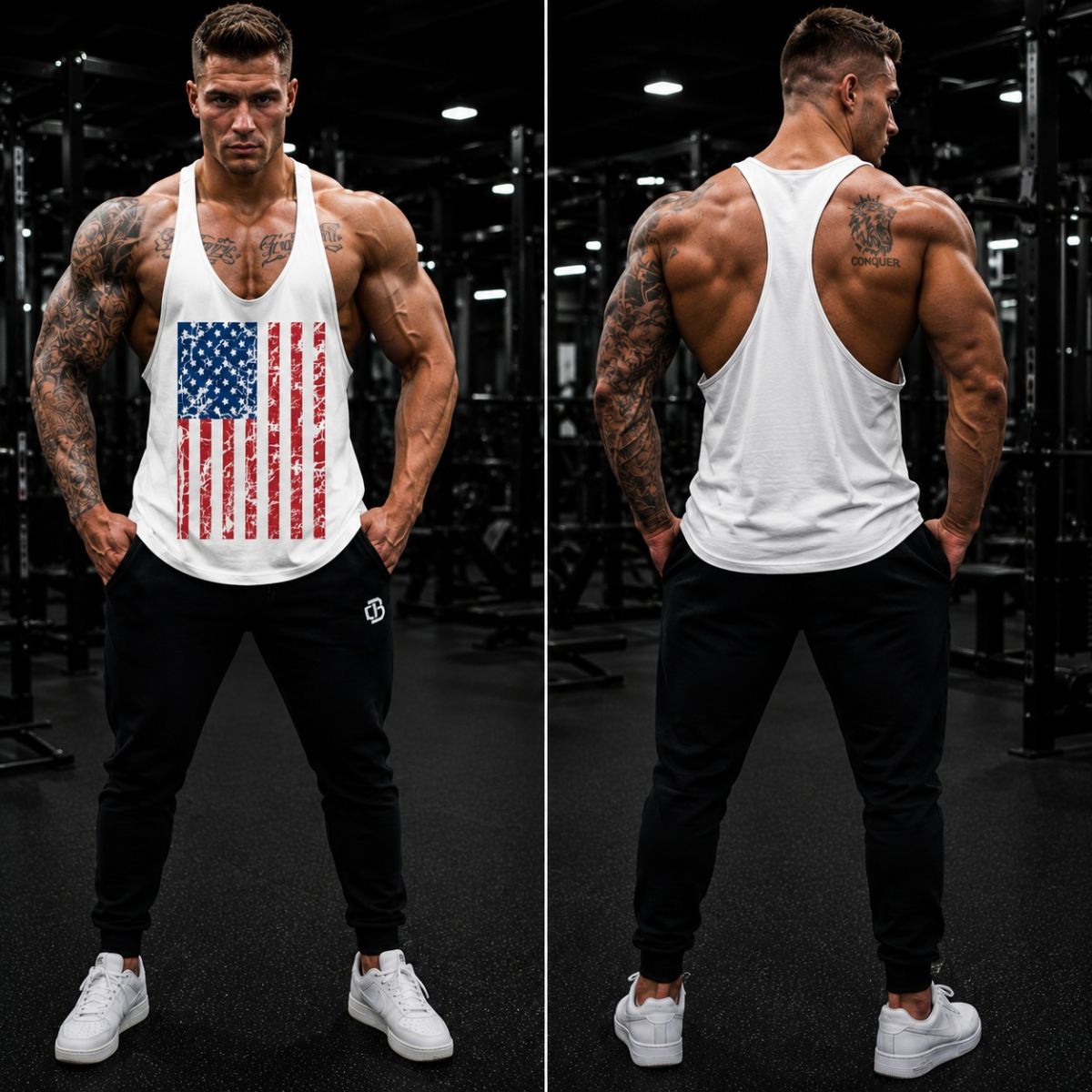 Ba lỗ gym nam cờ mỹ USA