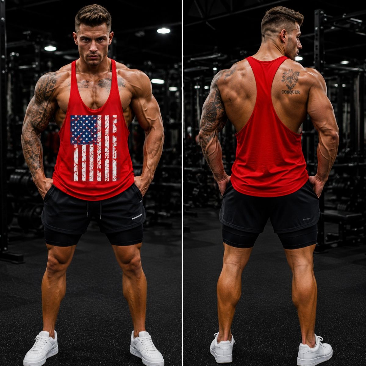 Ba lỗ gym nam cờ mỹ USA
