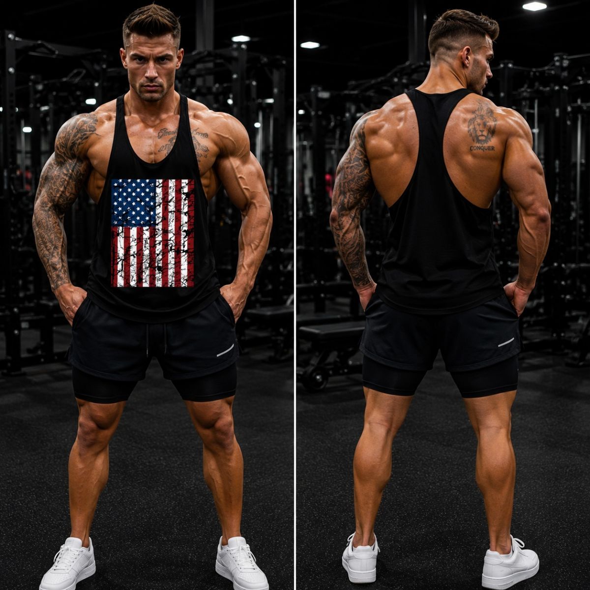 Ba lỗ gym nam cờ mỹ USA