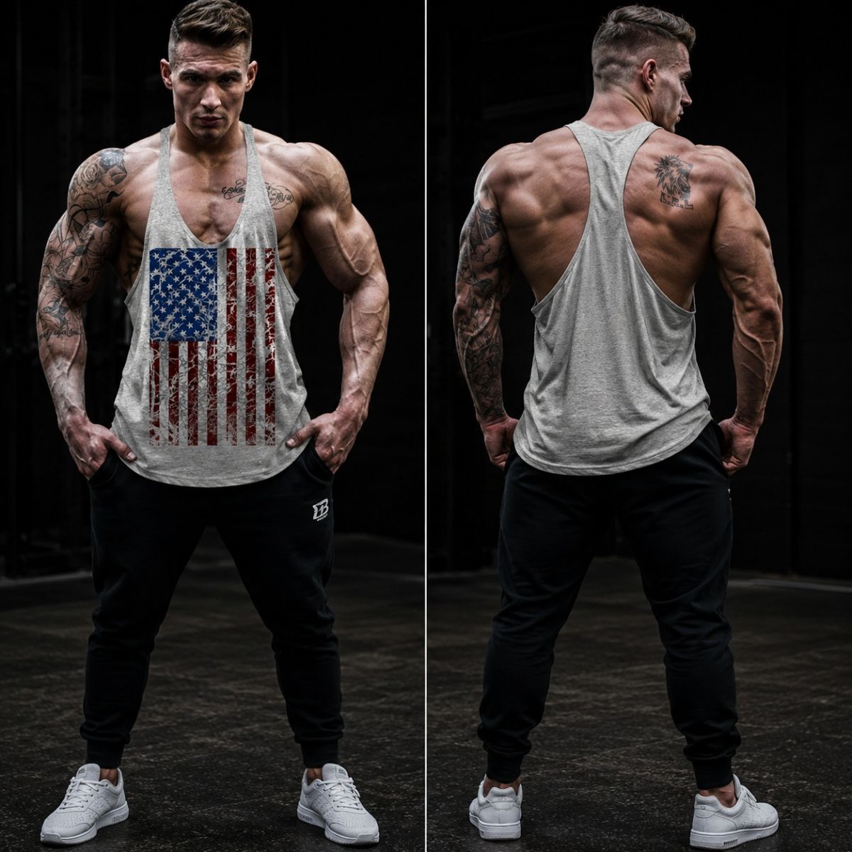 Ba lỗ gym nam cờ mỹ USA