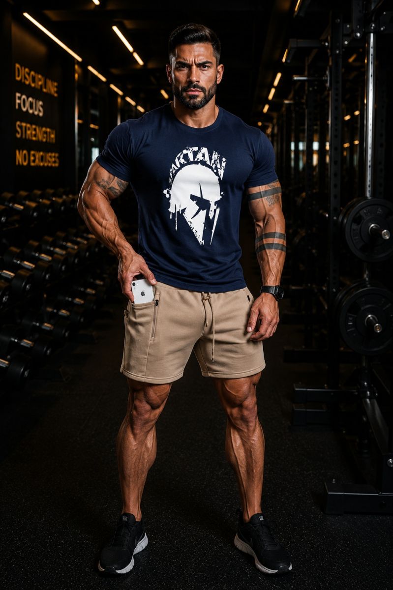 Cộc tay gym nam Spartan