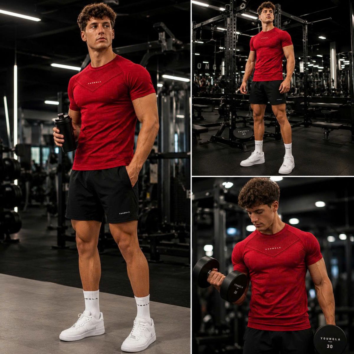 Cộc tay gym nam YOUNGLA Pro