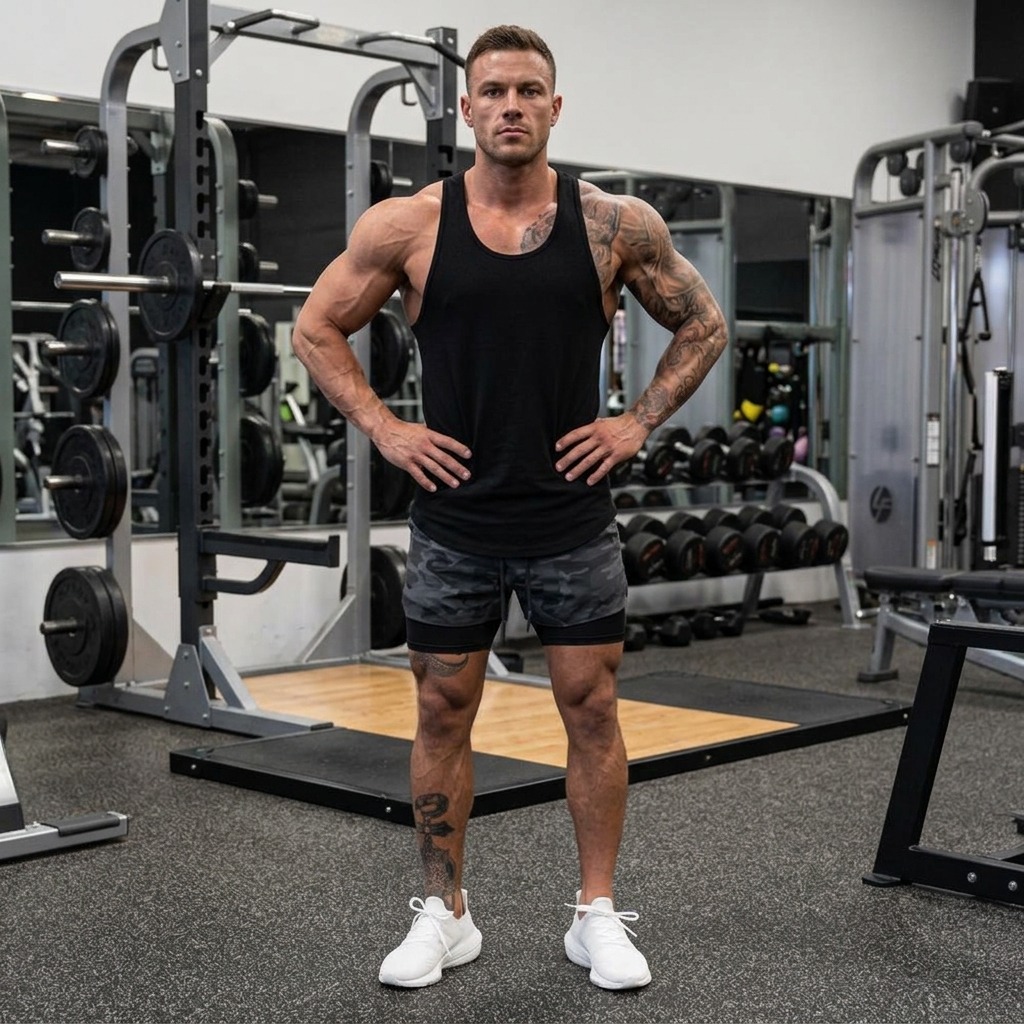 Quần short gym nam 2 lớp ASRV-DK36