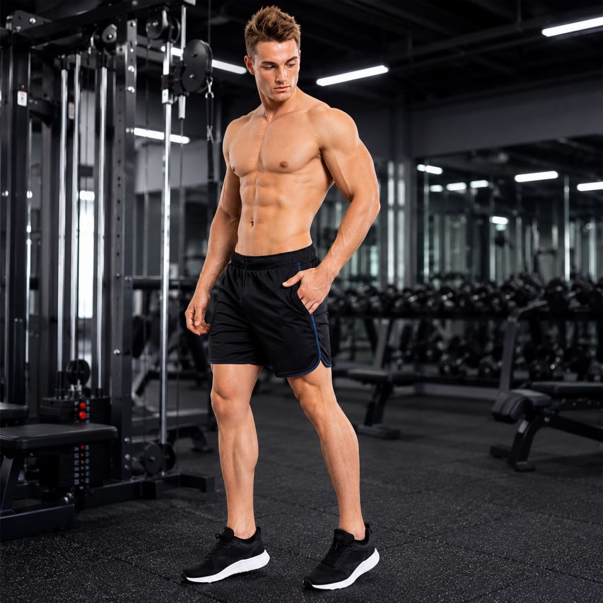 Quần short gym nam GEKM