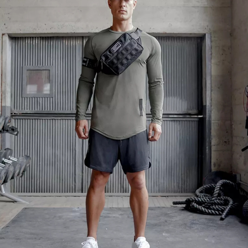 Áo dài tay gym nam thu đông cổ tròn Khóa Cạnh ASRV