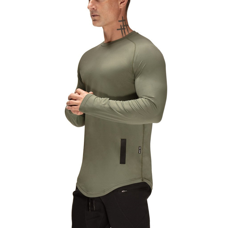 Áo dài tay gym nam thu đông cổ tròn Khóa Cạnh ASRV