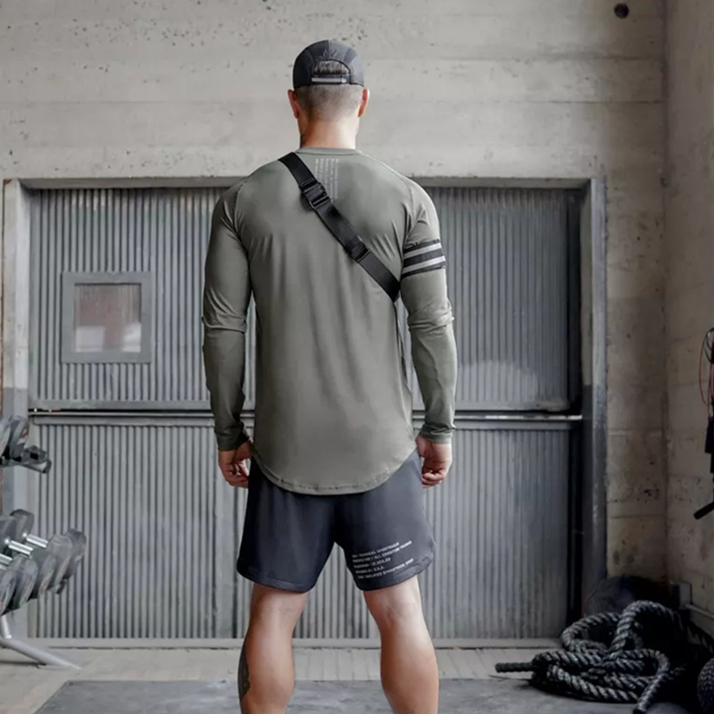 Áo dài tay gym nam thu đông cổ tròn Khóa Cạnh ASRV