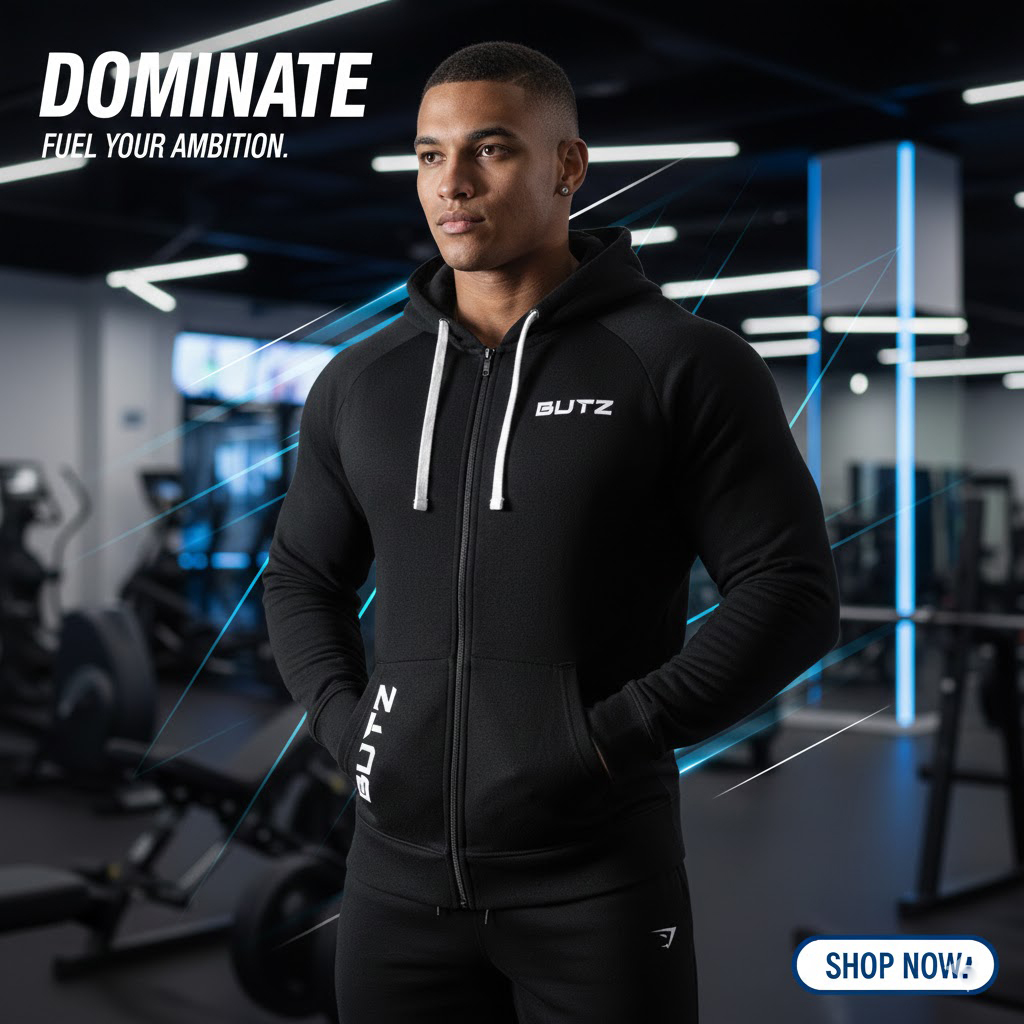 Áo khoác gym nam thu đông nhập BUTZ