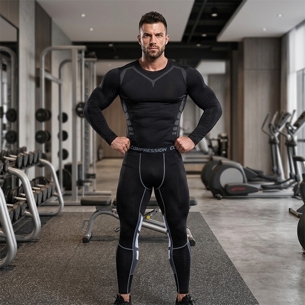 Fullset legging nam cao cấp họa tiết nhẹ sang trọng