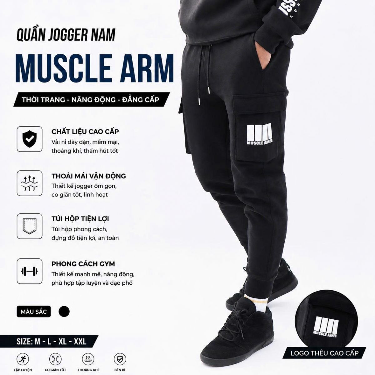 Quần Jogger gym nam Muscle ARM