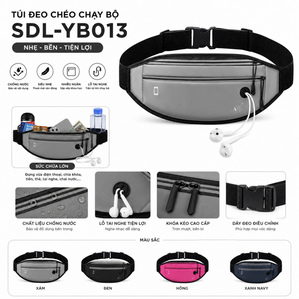 Túi đeo chéo chạy bộ SDL-YB013 chính hãng
