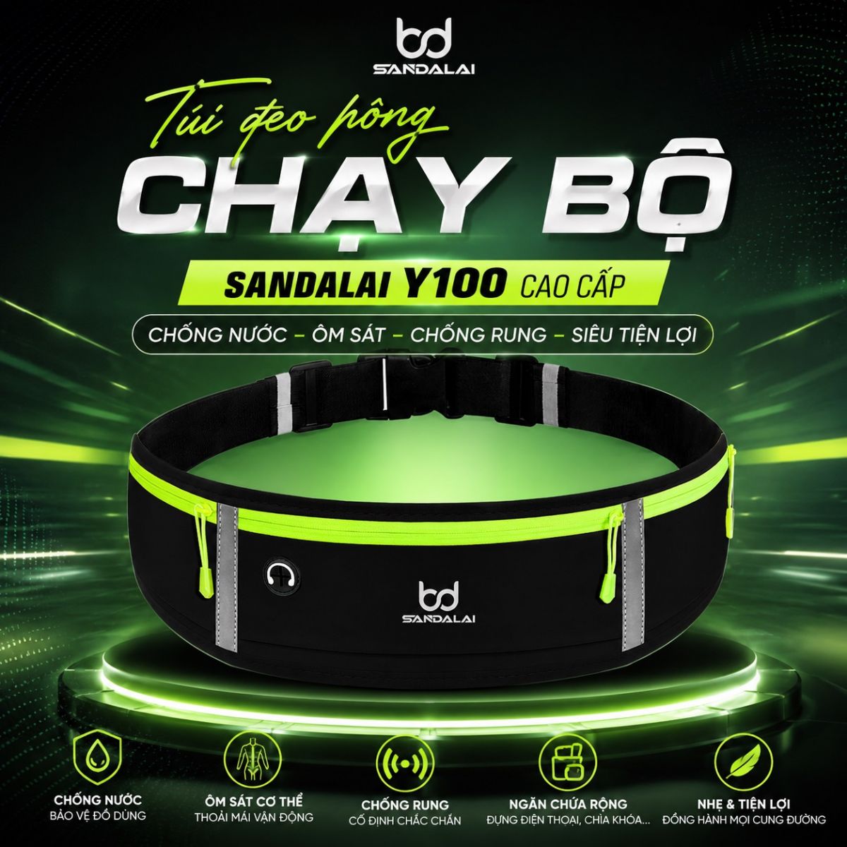 Túi đeo hông chạy bộ thể thao Sandalai Y100