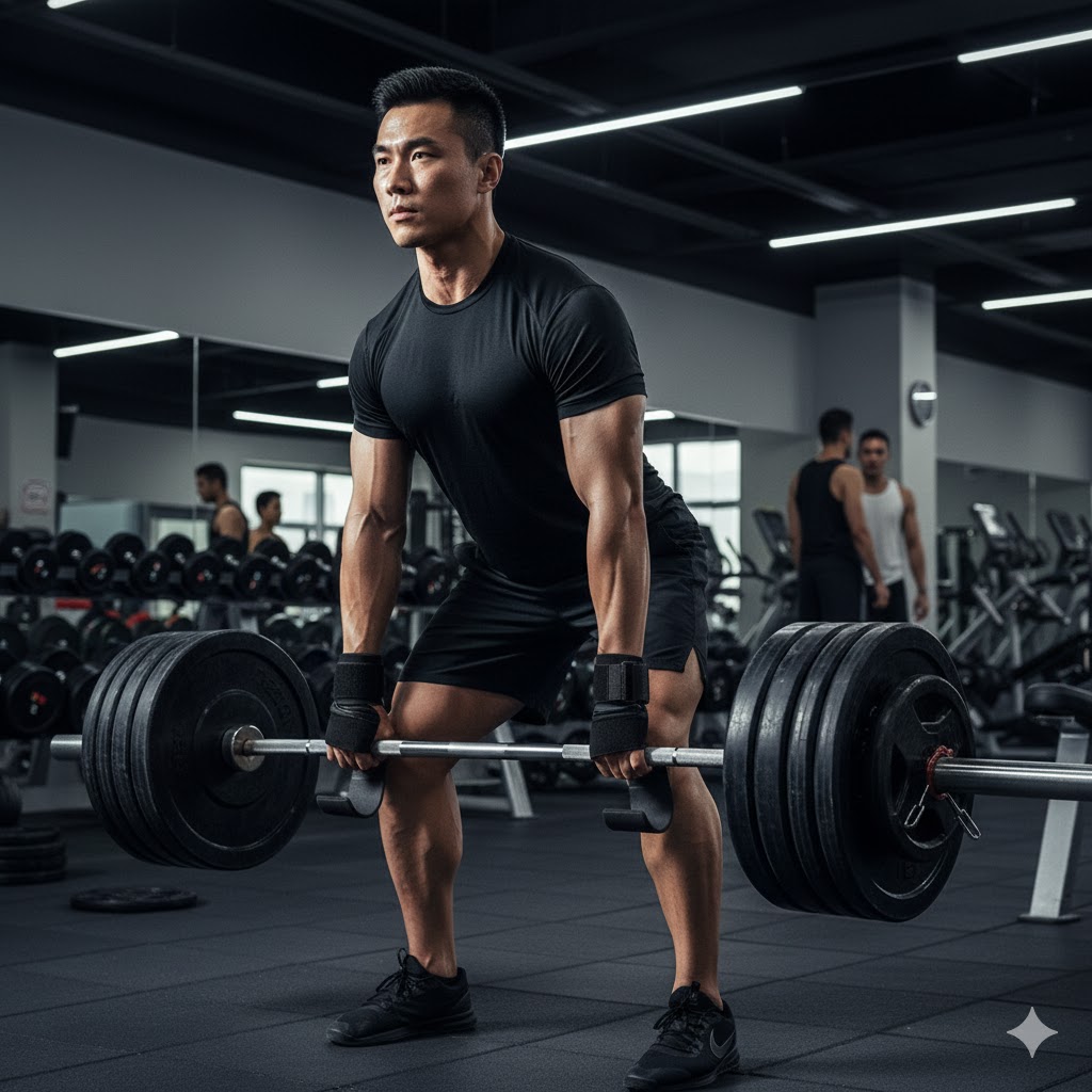 Dây deadlif, kéo lưng bản sắt to oujian