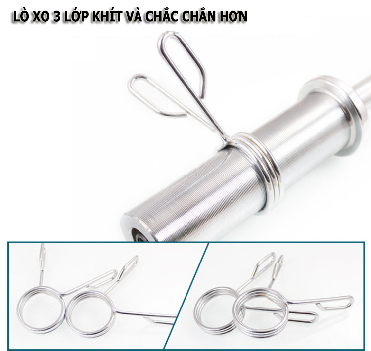 Kẹp khóa tạ lò xo cao cấp Inox phi 5cm