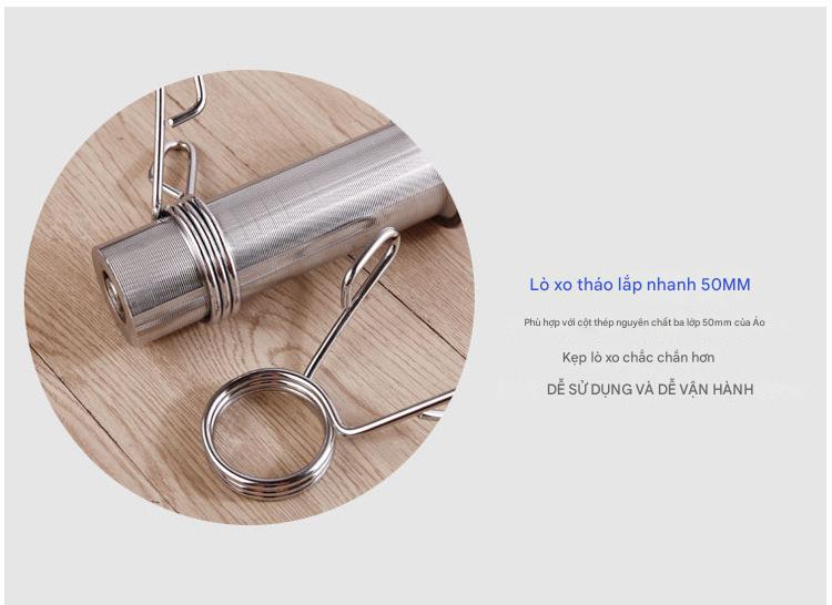 Kẹp khóa tạ lò xo cao cấp Inox phi 5cm