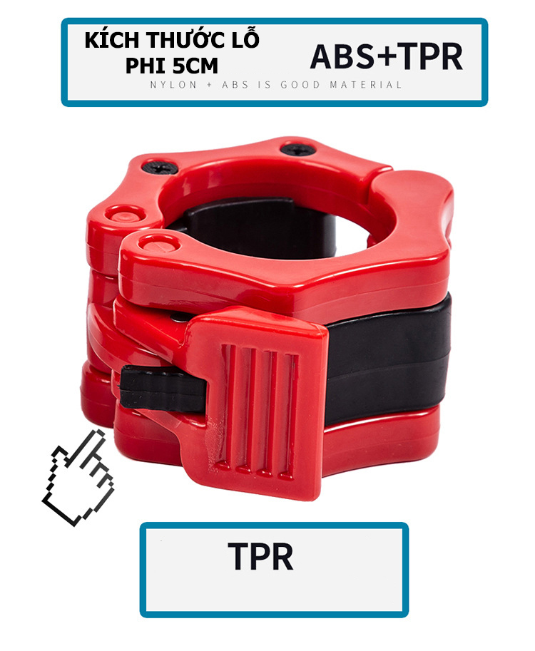 Khóa nhựa đầu thanh tạ 5cm phi 50