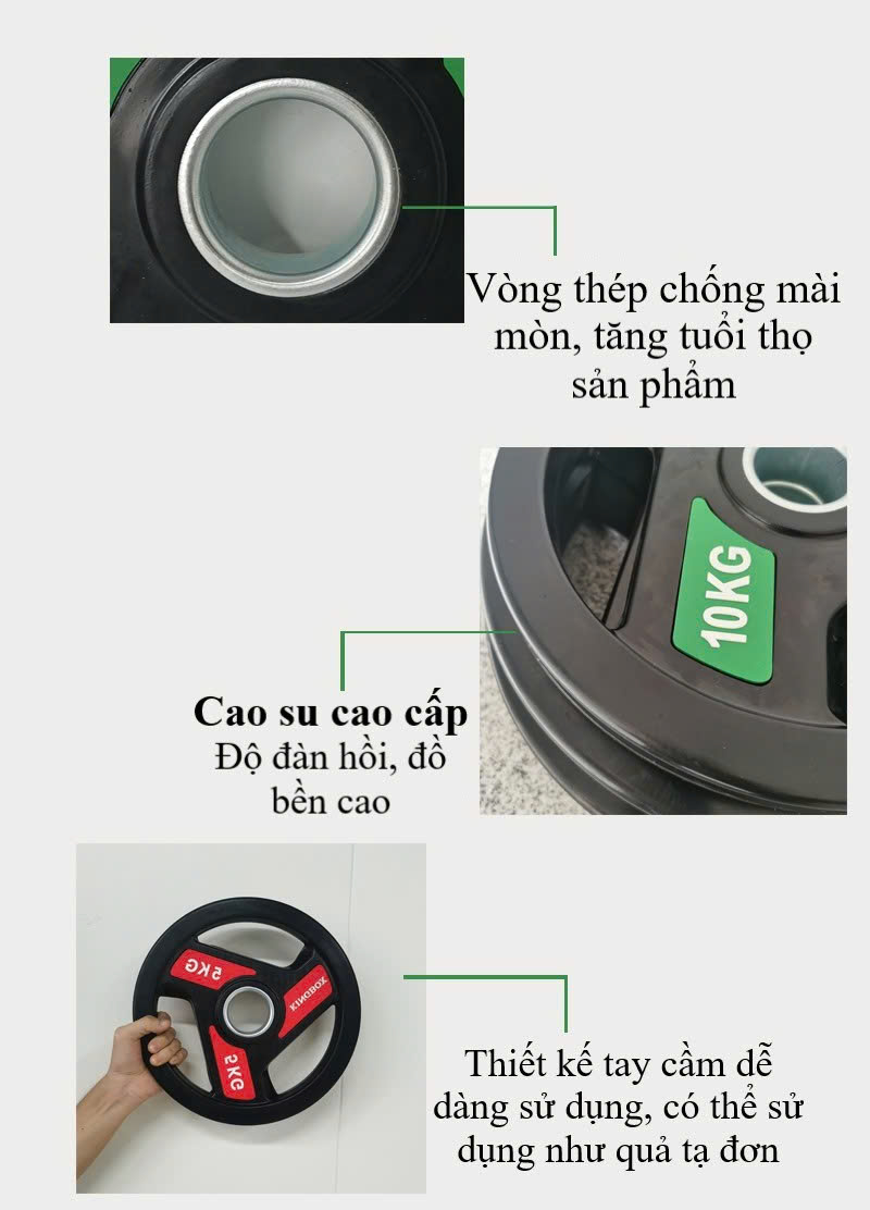 Bánh tạ đĩa bọc cao su KINGBOX