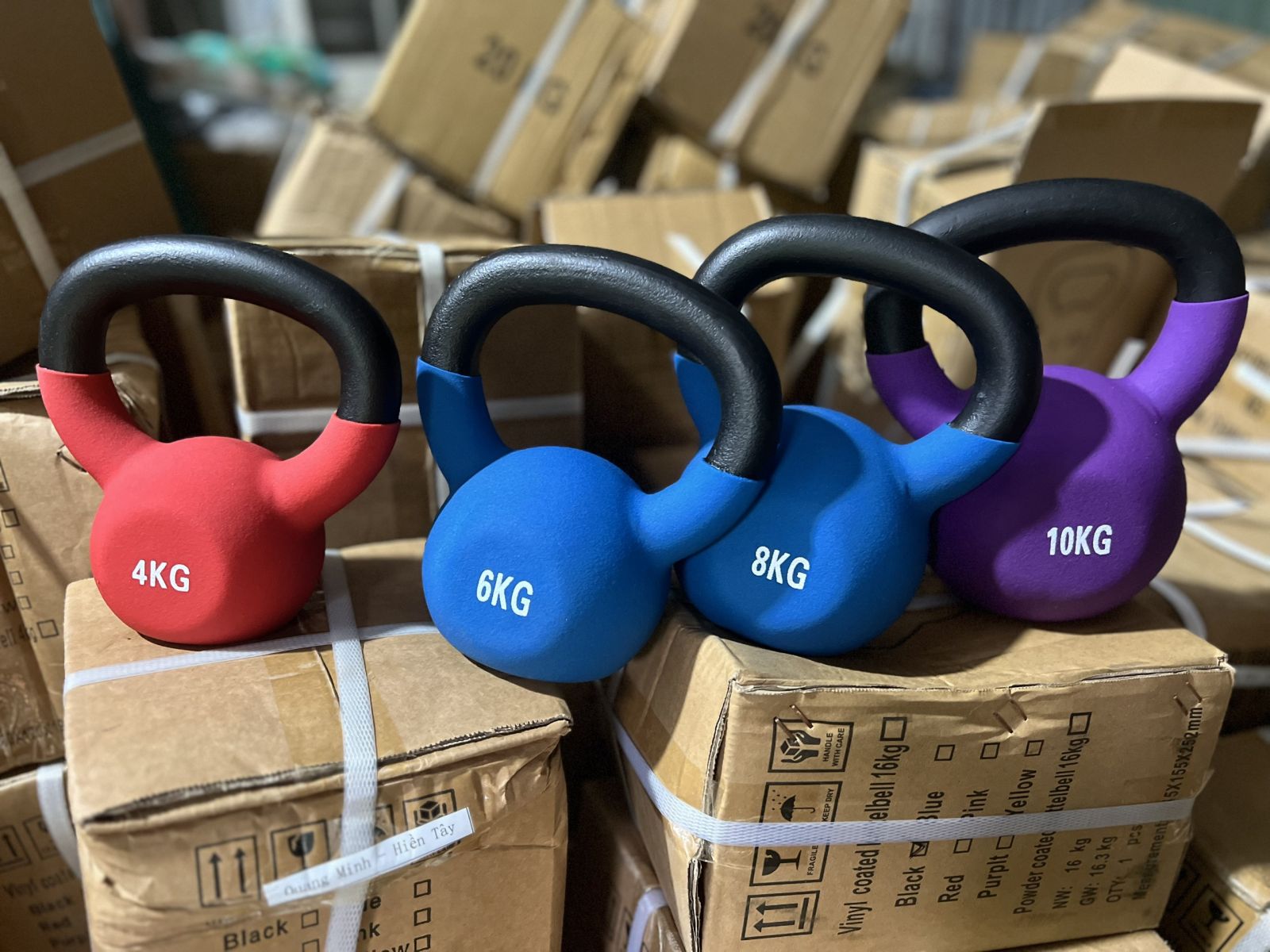 Tạ ấm 8kg tạ chuông tạ bình vôi bọc cao su cao cấp