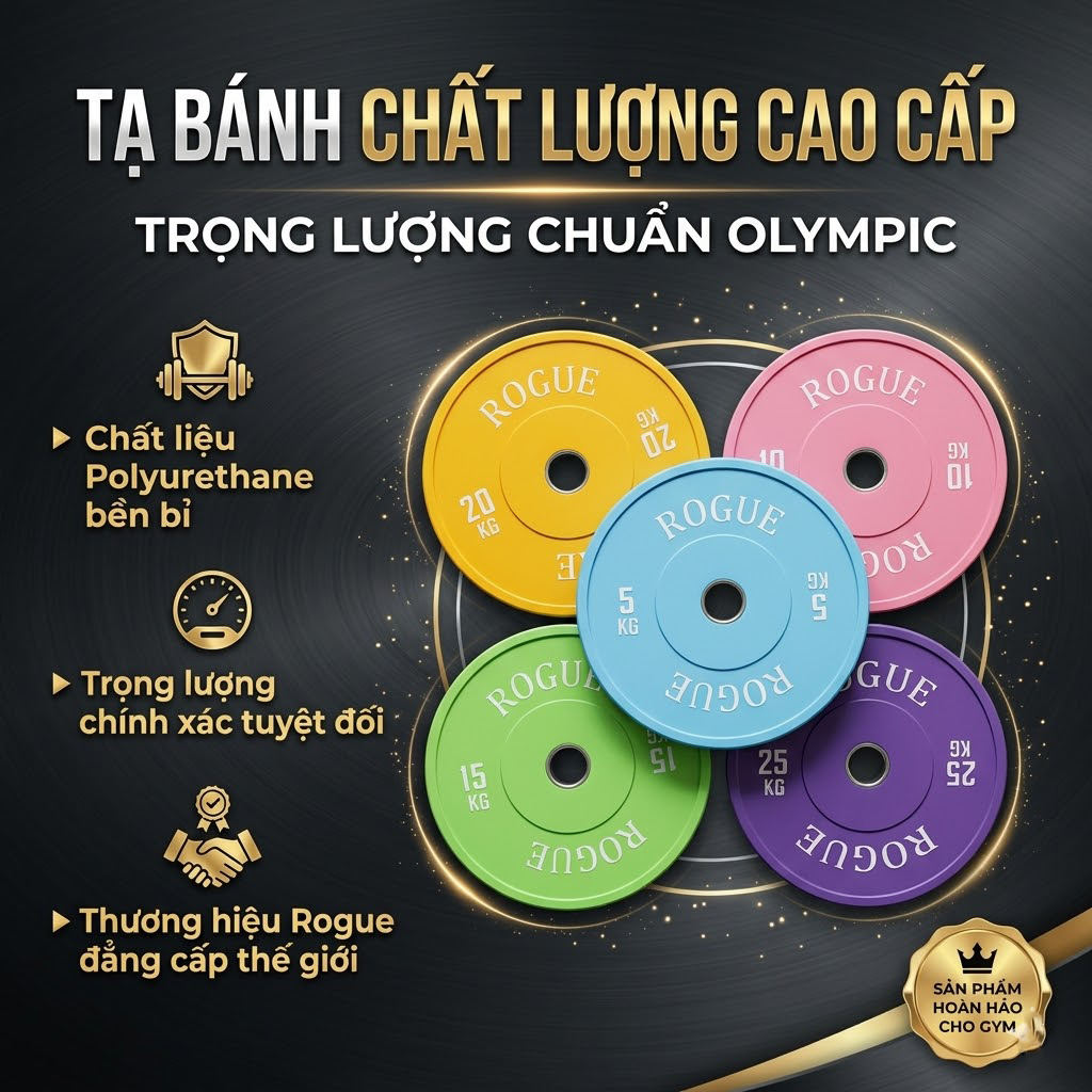 Tạ bánh màu Rogue 5kg cao cấp