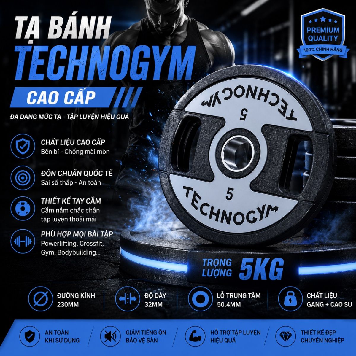 Tạ bánh Technogym 25kg