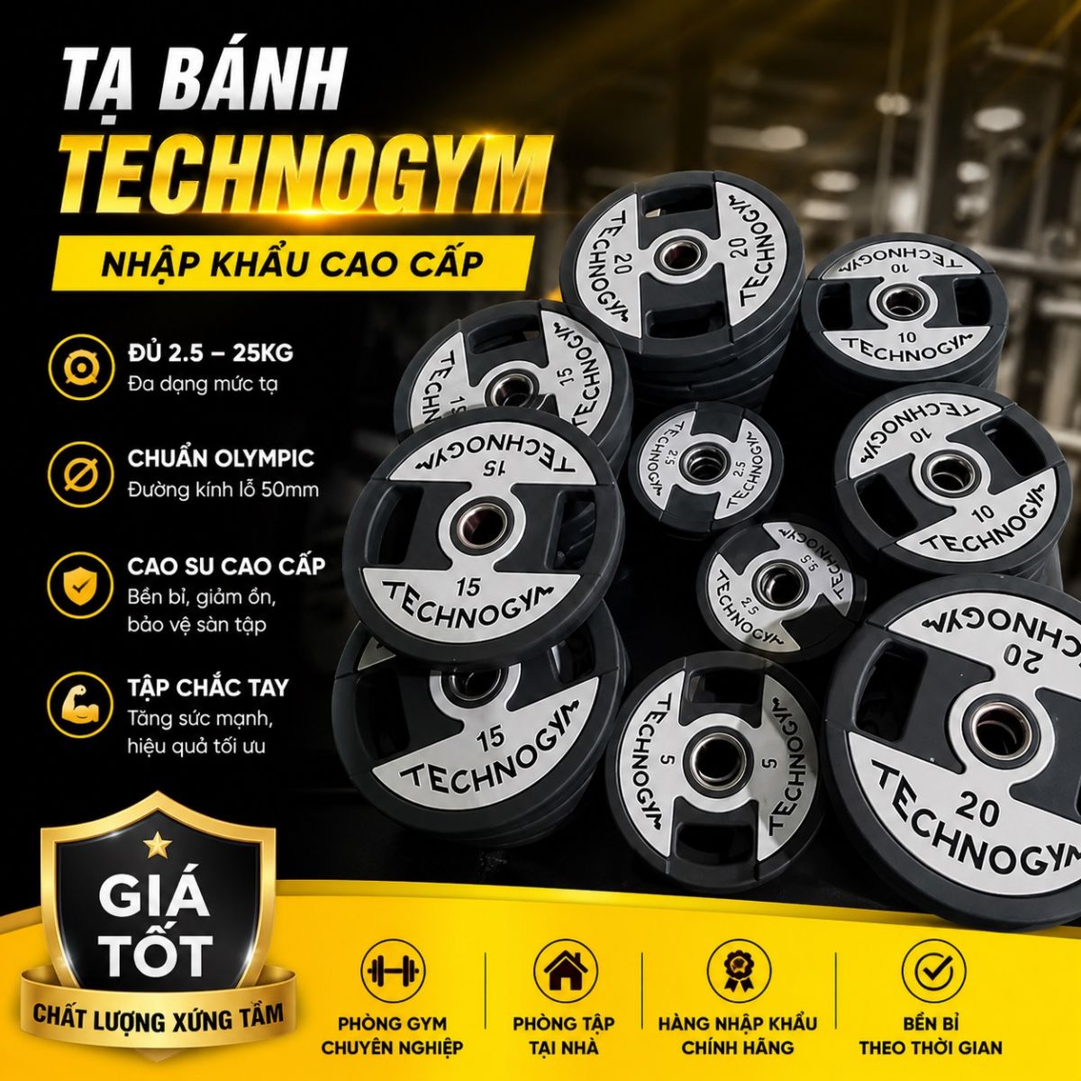 Tạ bánh Technogym 10kg