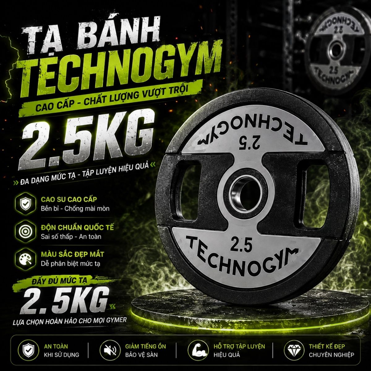 Tạ bánh Technogym 25kg