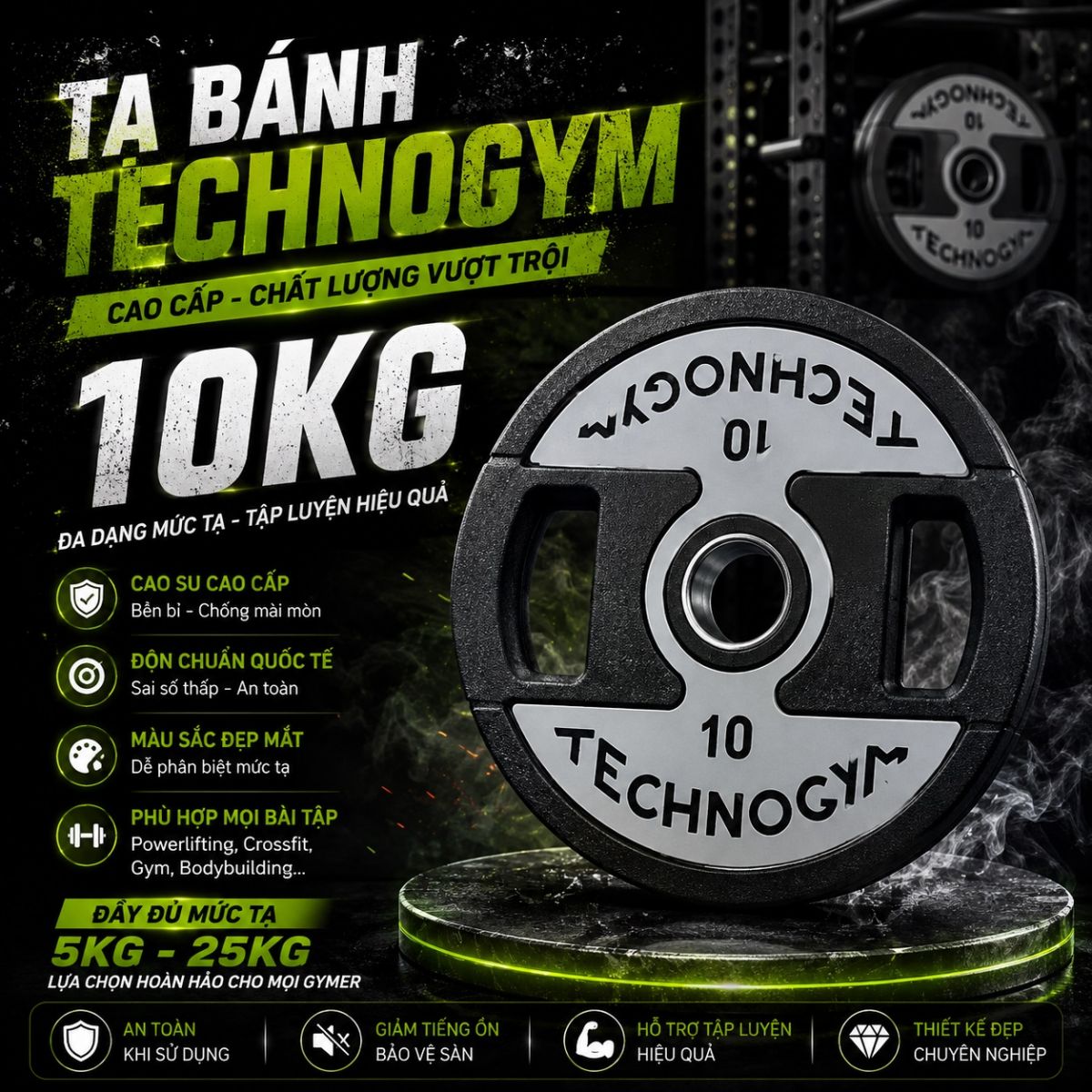 Tạ bánh Technogym 25kg