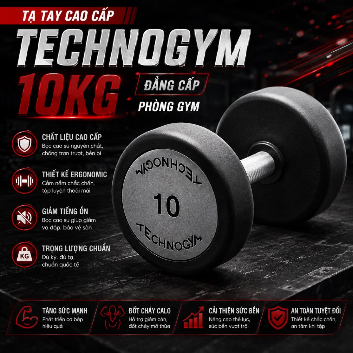 Tạ tay đơn technogym 22.5kg